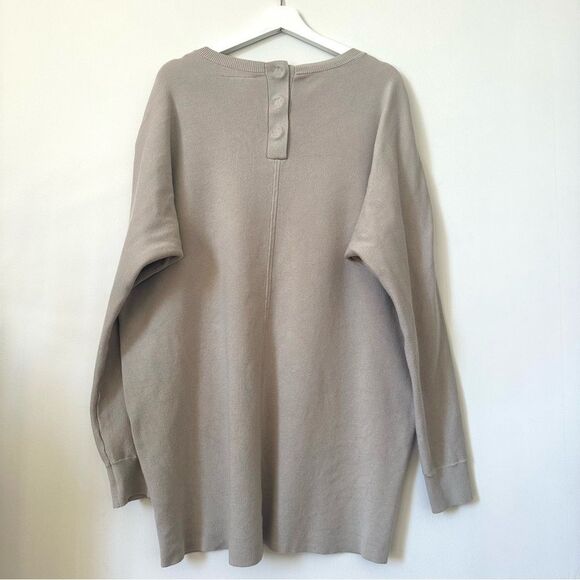 Anthropologie Saturday Sunday Chrissy V Neck Long Sleeve Sweater Dress In Tan M - Picture 3 of 8